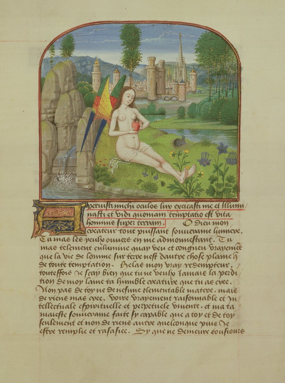 Ms 165 fol.31r Själen sitter vid en bäck, från l