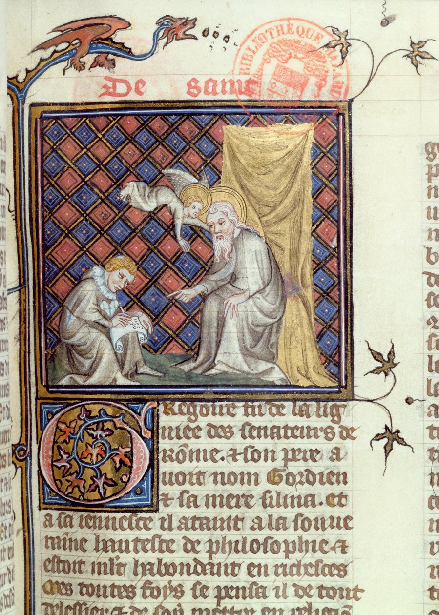 Fru 1729 Gregory, från Legenden om de gyllene helgonen av Jacques de Voragine, c.1370 av French School