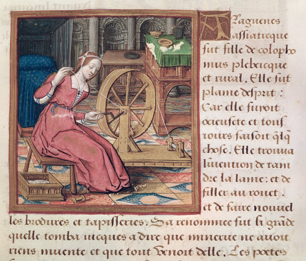 Ms 17 Arachne, från Lives of Famous Women, c.1505 av French School