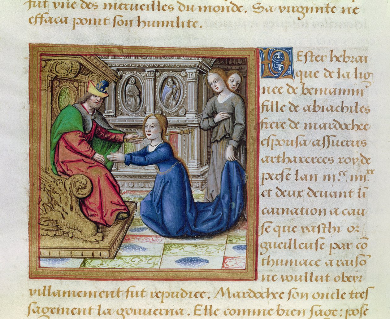 Ms 17 Esther, från Lives of Famous Women, c.1505 av French School