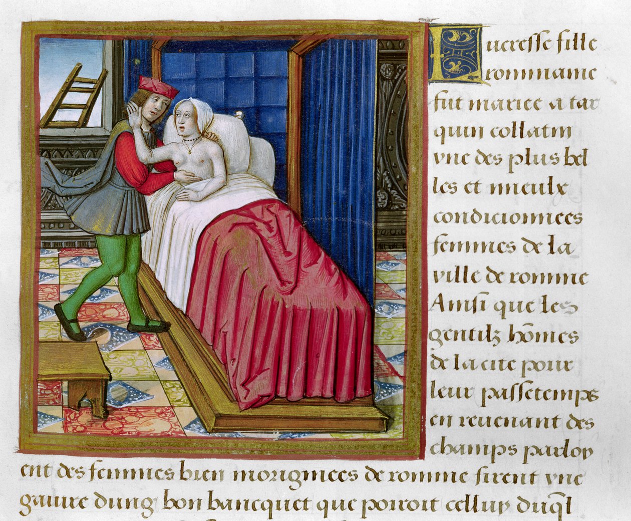 Ms 17 Lucretia, från Lives of Famous Women, c.1505 av French School