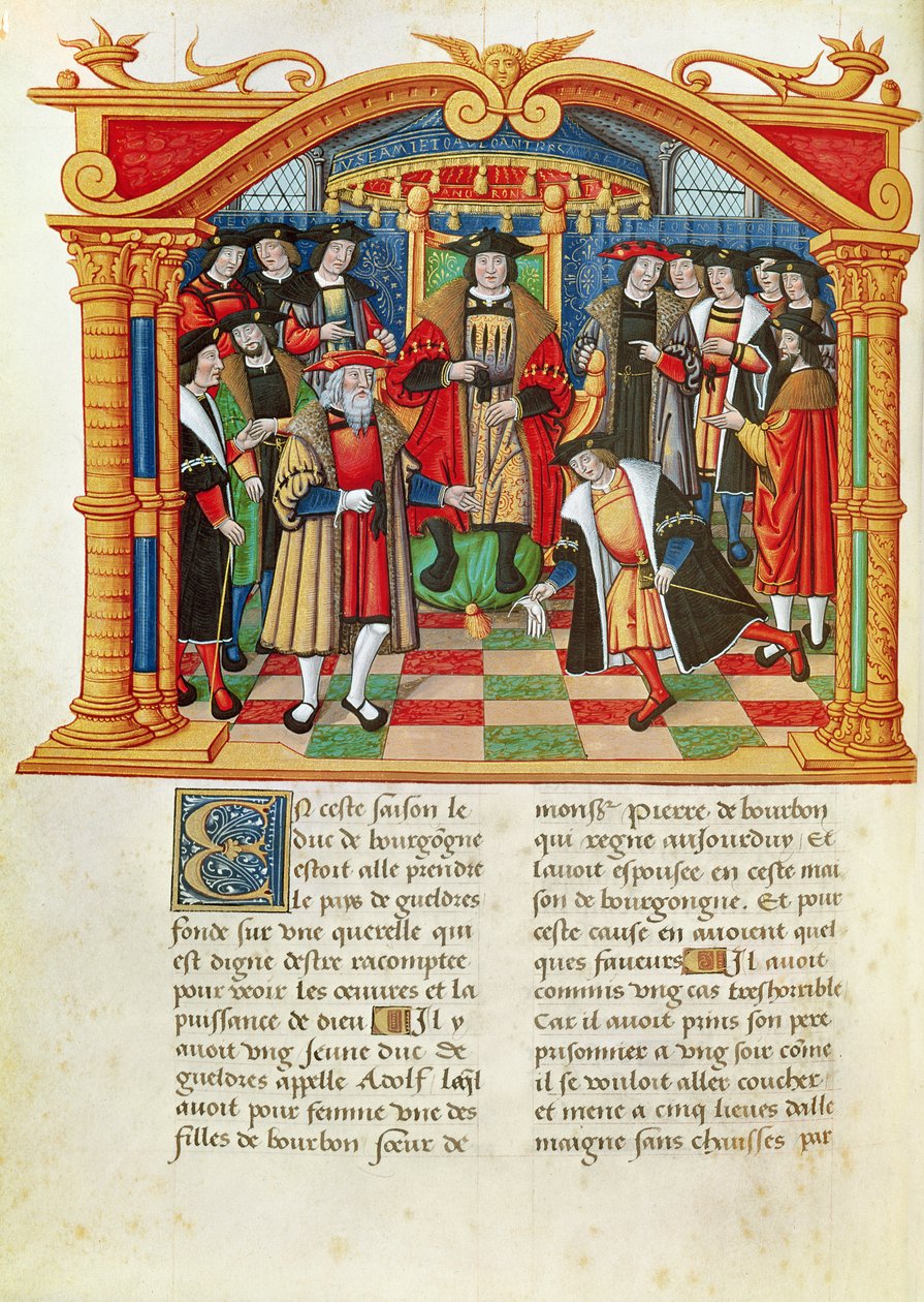 Ms 18 fol.99v Adolphe de Gueldres, från Philippe of Commines memoarer (1445-1509) av French School