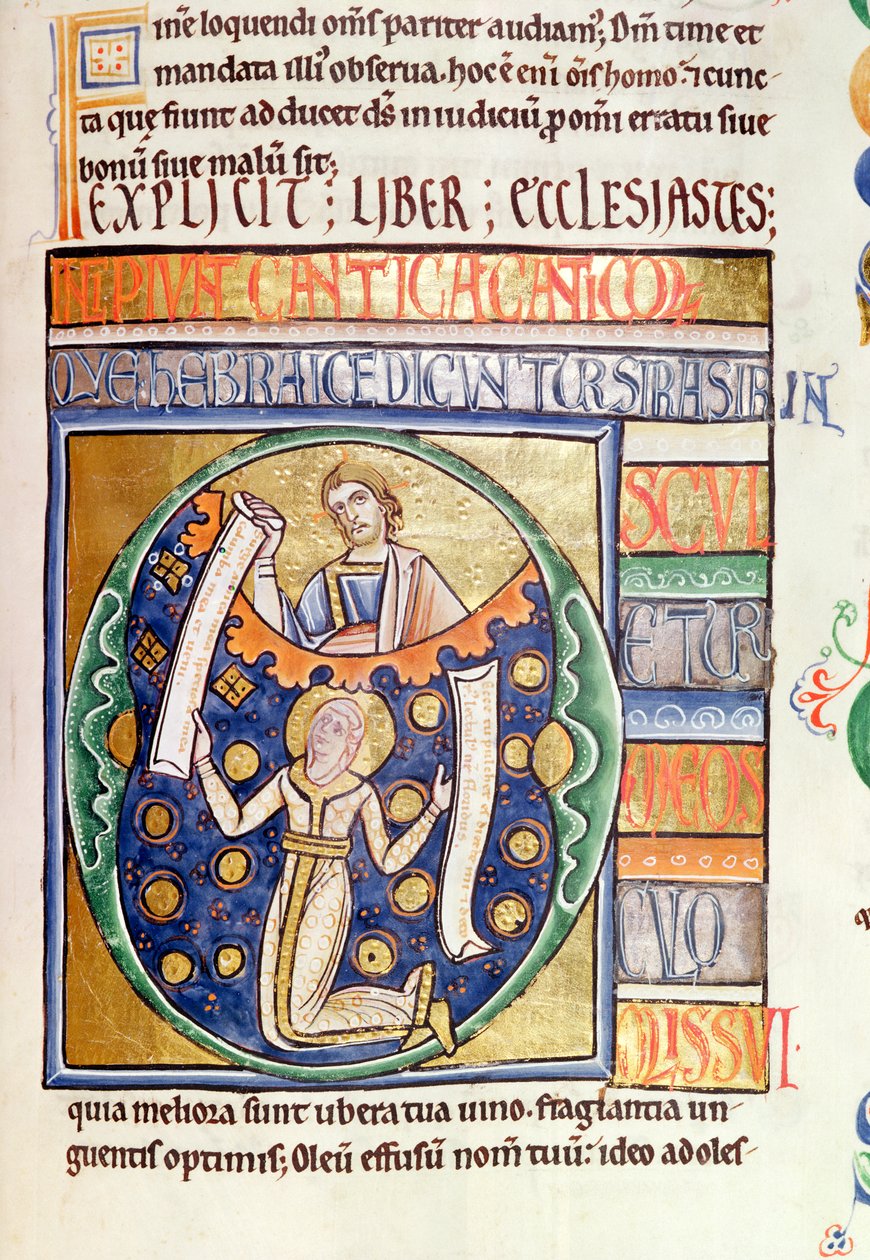Ms 1 fol.235 Predikarens bok, från Souvignybibeln av French School