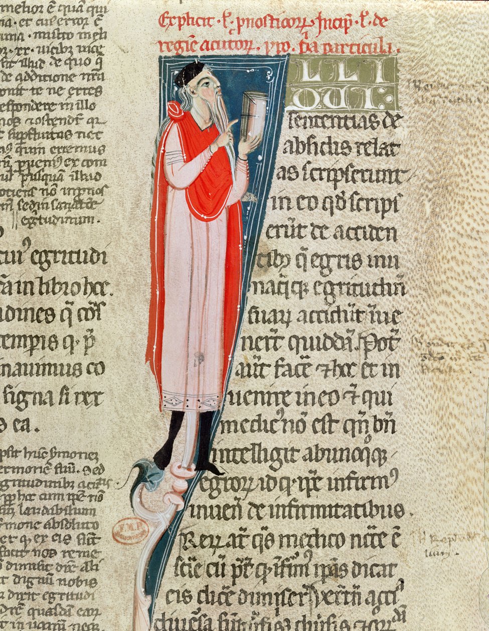 Ms 2046 En doktor som undervisar, från Hippokrates aforismer (c.460-c.377 f.Kr.) med en kommentar av Claudius Galenus (c.130-c.201) av French School