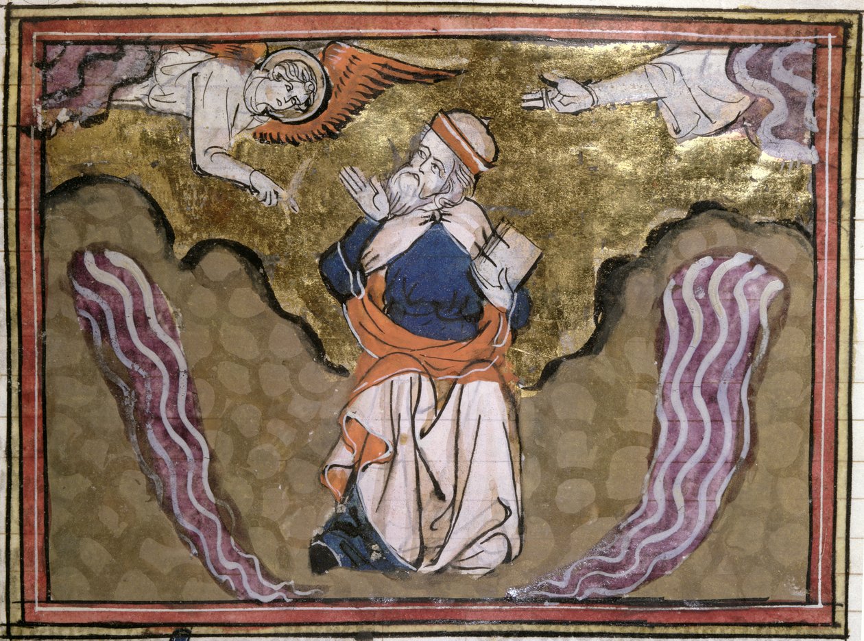 Ms 21 The Prophet Ezekiel, miniatyr från en bibelhistoria av French School