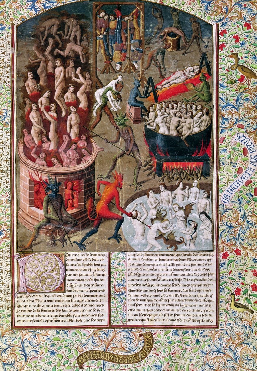 Ms 246 f.383r Hell, från den franska översättningen av De Civitate Dei av St. Augustine av Hippo (354-430) av French School