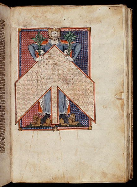 Fröken 262, f.71r: Träd av släktskap från Gratianus decretum, c.1300 (vellum) av French School