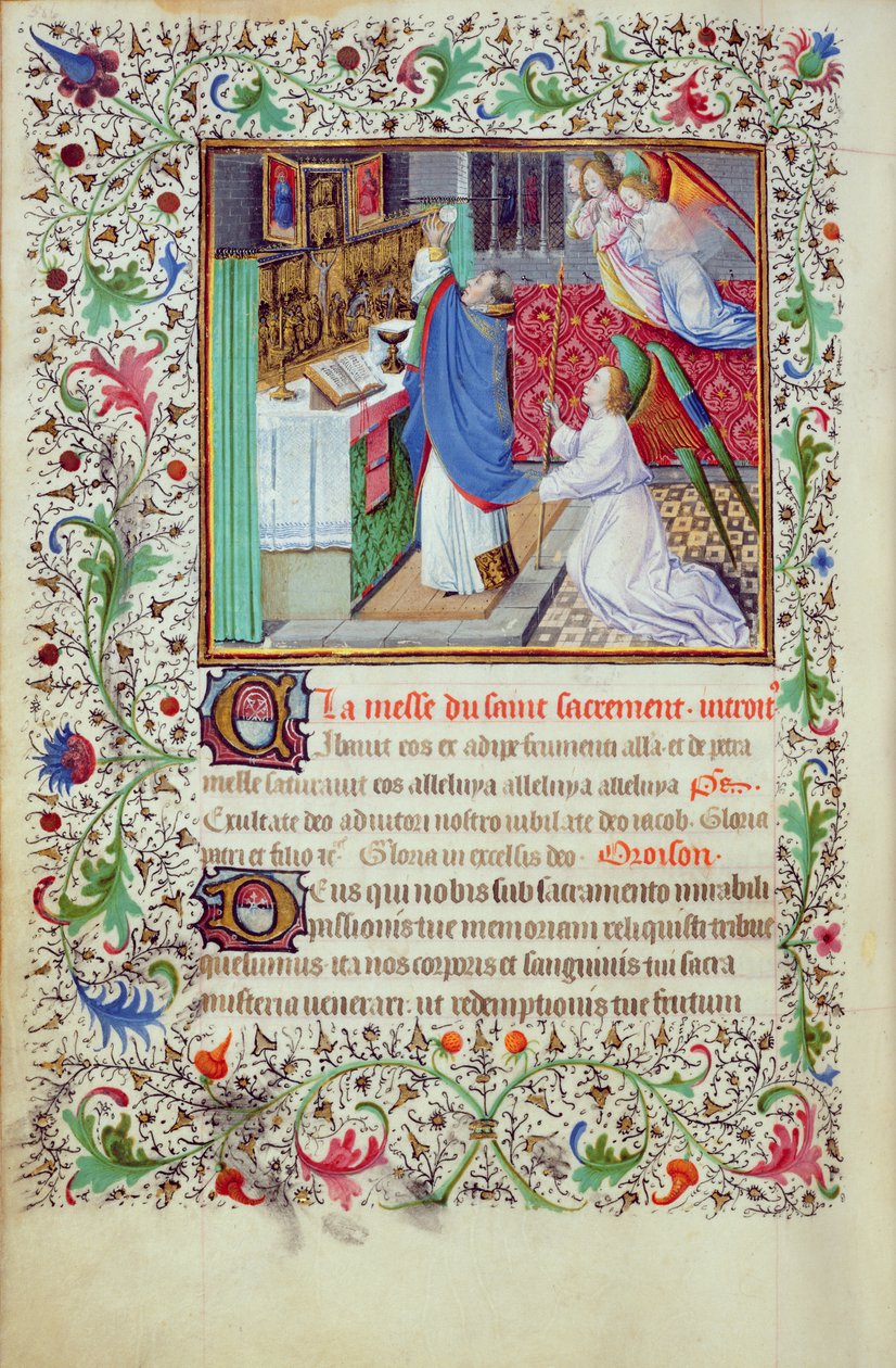 Ms 3-1954, f.193v: Förberedelse av nattvarden, miniatyr från en timbok gjord för Filip den djärve, hertig av Bourgogne, efter 1370 av French School