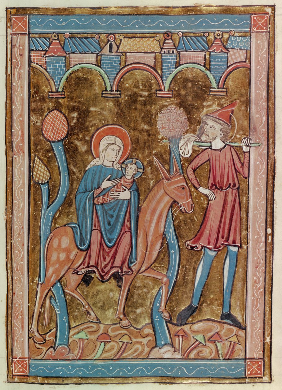 Ms 3016 fol.12 Flygningen till Egypten, från Psautier a l