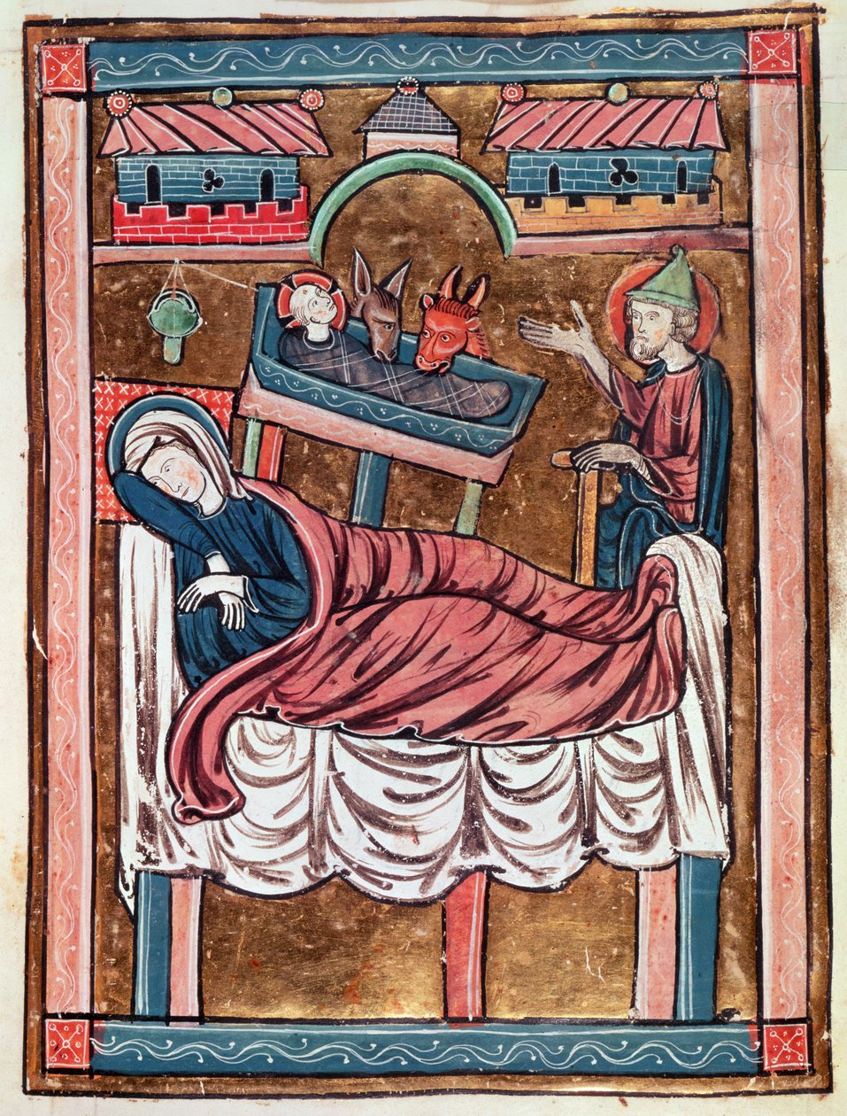 Ms 3016 fol.8 The Nativity, från Psautier a l