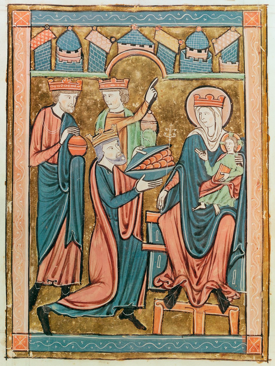 Ms 3016 fol.9v Adoration of the Magi, från Psautier a l