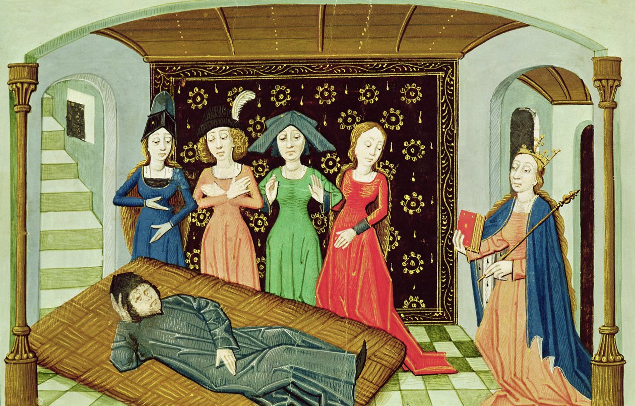 Ms 3045 f.3 Boethius, Philosophy and the Muses, från The Consolation of Philosophy av French School