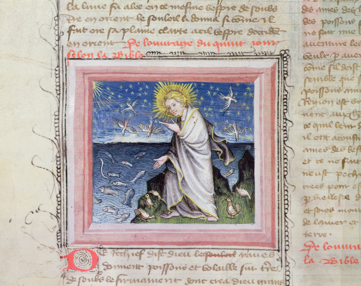 Ms 313 Creation of the Animals, från Bible des Grands Augustins av French School