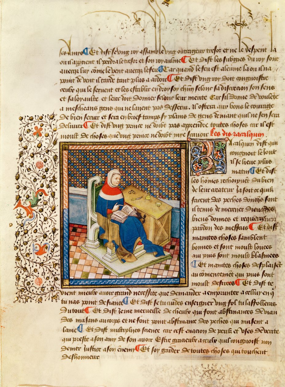 Ms 316 fol.3 A Philosopher at his Desk, från Les Dits Moraux des Philosophes av French School