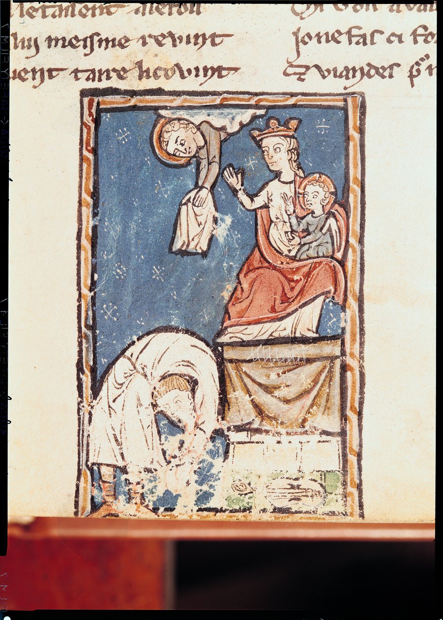 Ms 3516 f.127 Jonglören från Notre Dame av French School