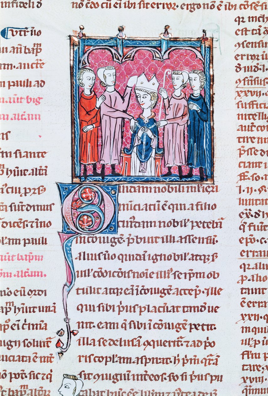 Ms 372 fol.158v Enthronement of a Bishop, från Decrets de Gratien av French School