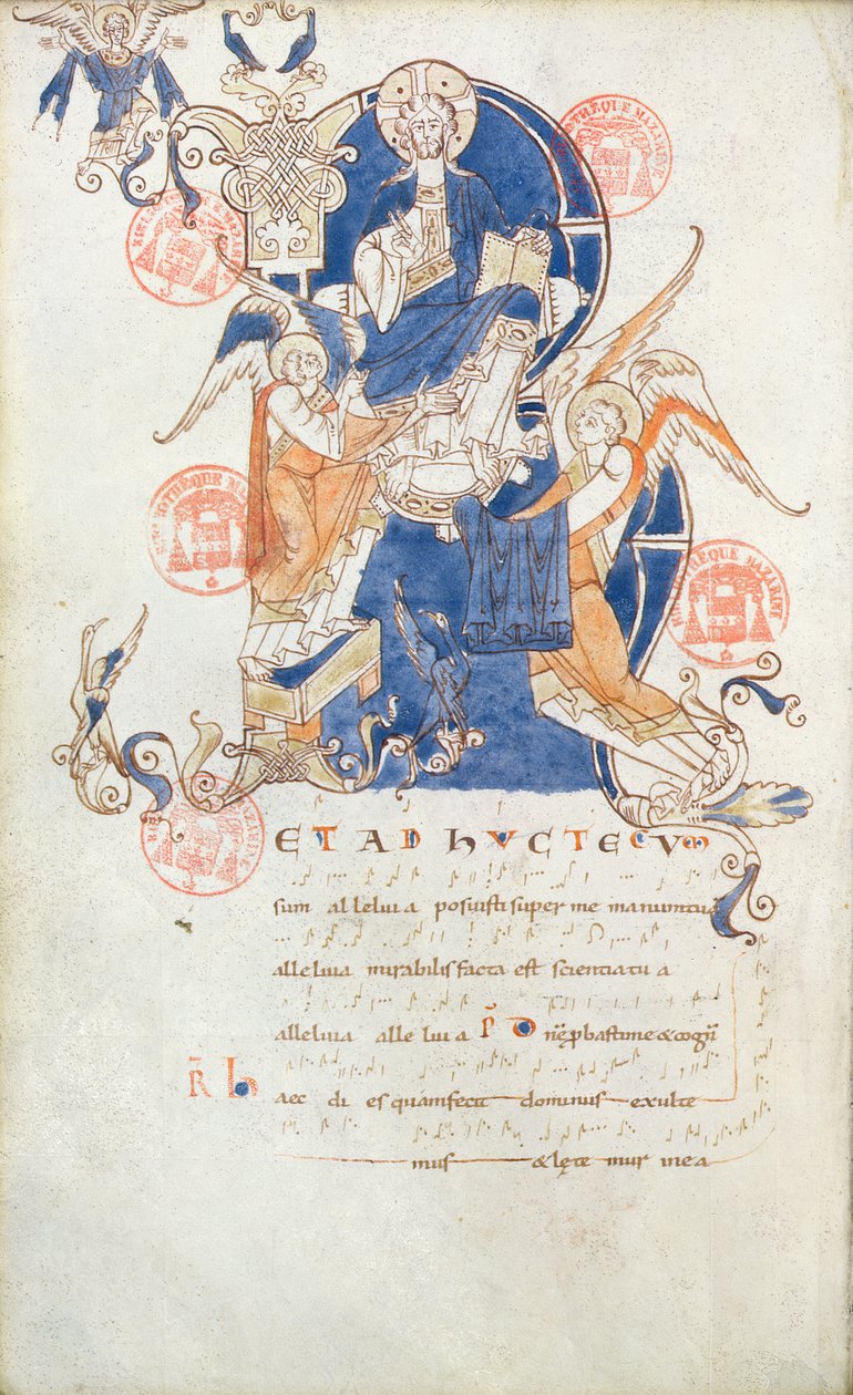 Ms 384 Christ in Glory, sida från Antiphonary of Saint-Denis av French School