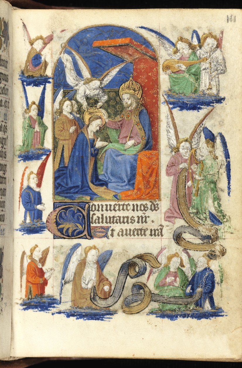 Ms 39-1950 f.111r Jungfrukröning (vellum) av French School