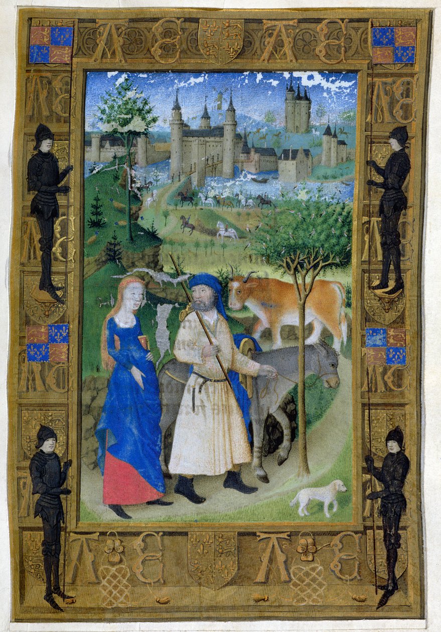 Ms 473 The Flight into Egypt, from the Hours of Charles of France, c.1466-69 av French School