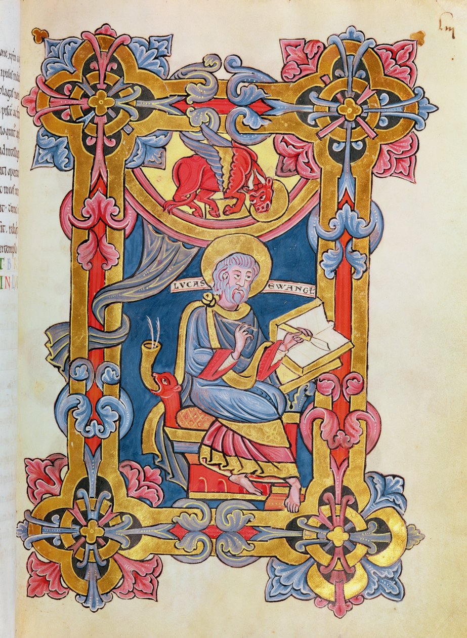 Ms 479 fol.33 St. Luke, från Evangelierna i Abbaye de Cysoing av French School