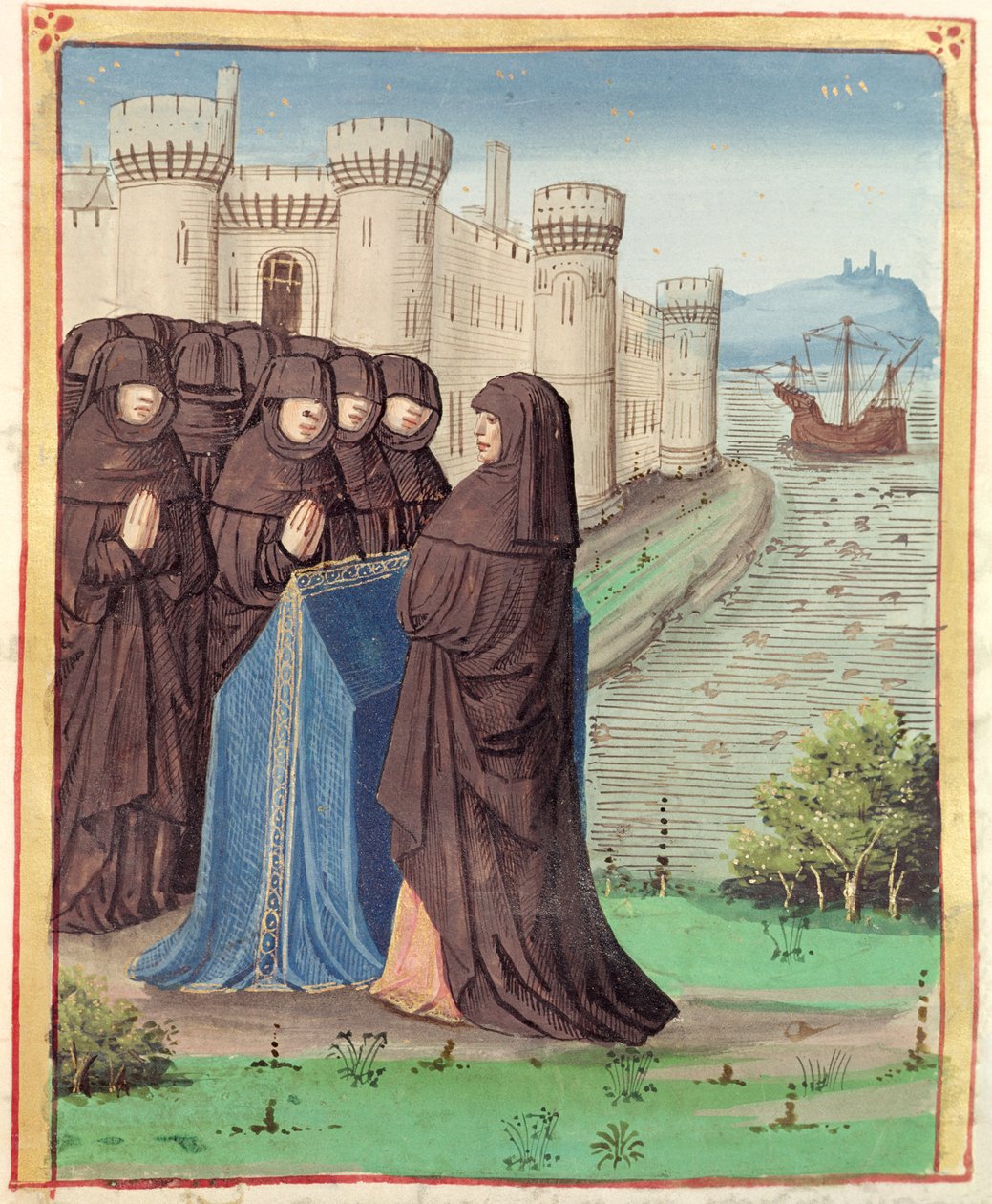 Ms 493 fol.142 Didos Funeral, från Aeneiden av Vergilius med en kommentar av Servius, 1469 av French School