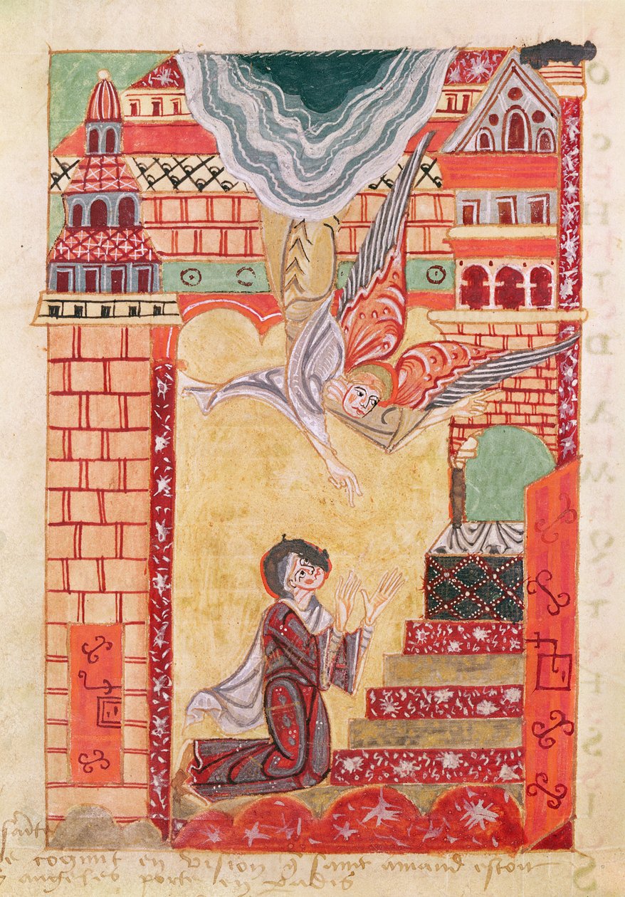 Ms 501 Vision of St. Aldegonde of Maubeuge, från The Life and Miracles of St. Amand av French School