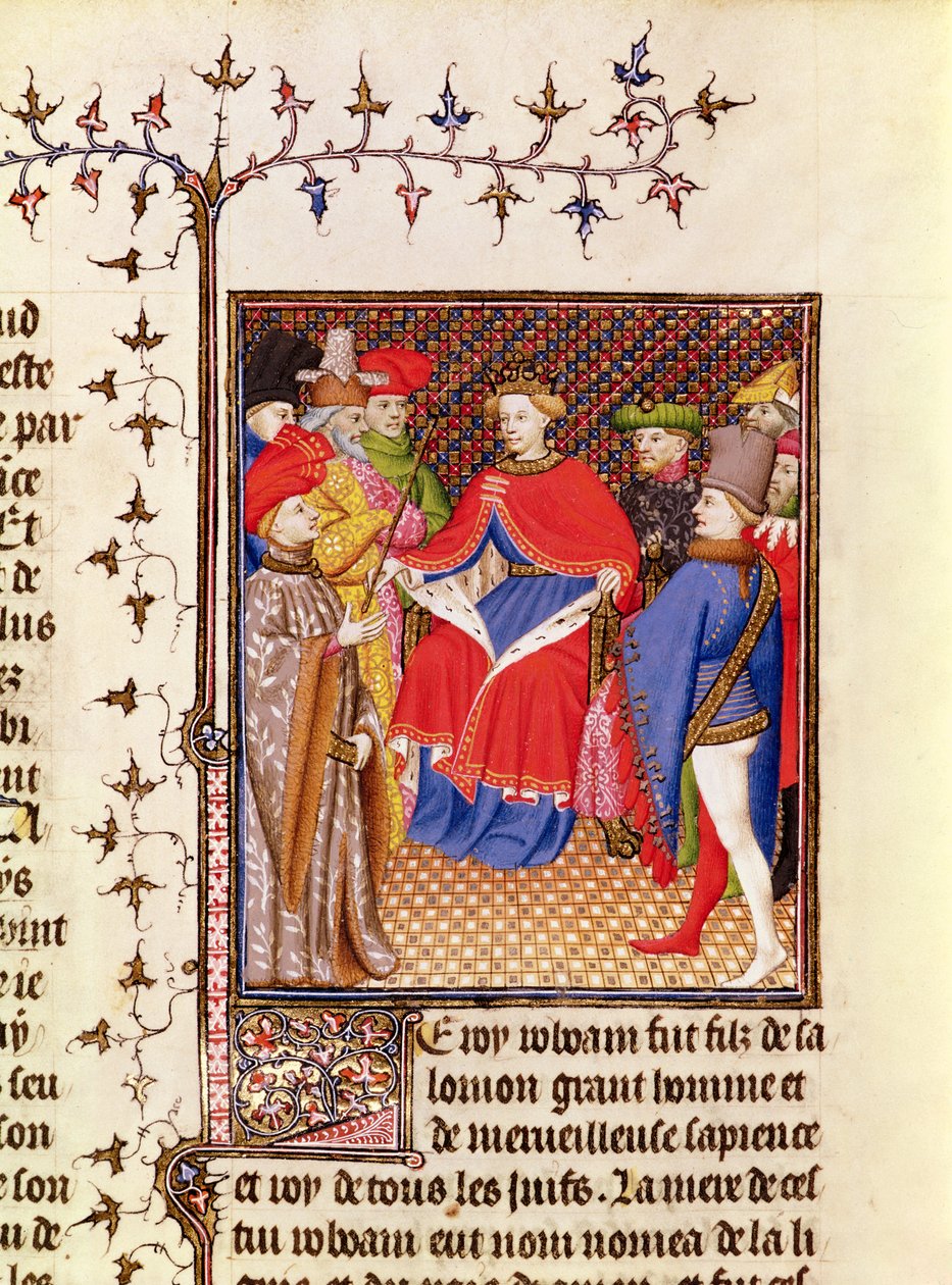 Ms 5193 Fol.52r Rosane svarar till sändebuden från folket, från Jean Sans Peur-utgåvan av De Casibus virorum illustrarium av Giovanni Boccaccio (1313-75) c.1410 av French School