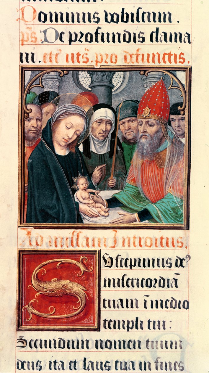 Ms 60 fol.25r Presentation av Jesus i templet, från en samling samlingar av Odoart de Bersacques, Prevost av Saint-Omer av French School