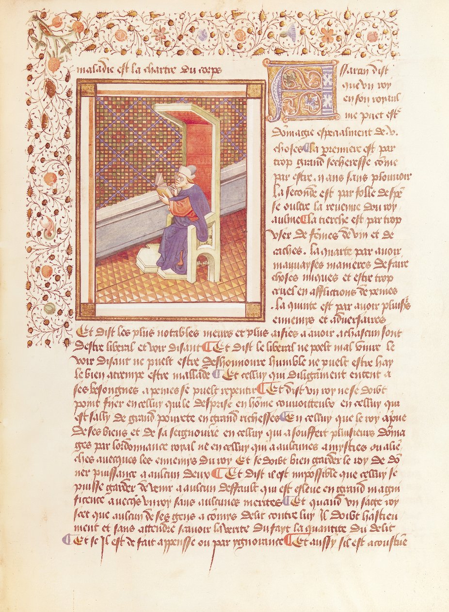 Ms 614 Page från The Moral Sayings of the Philosophers av French School