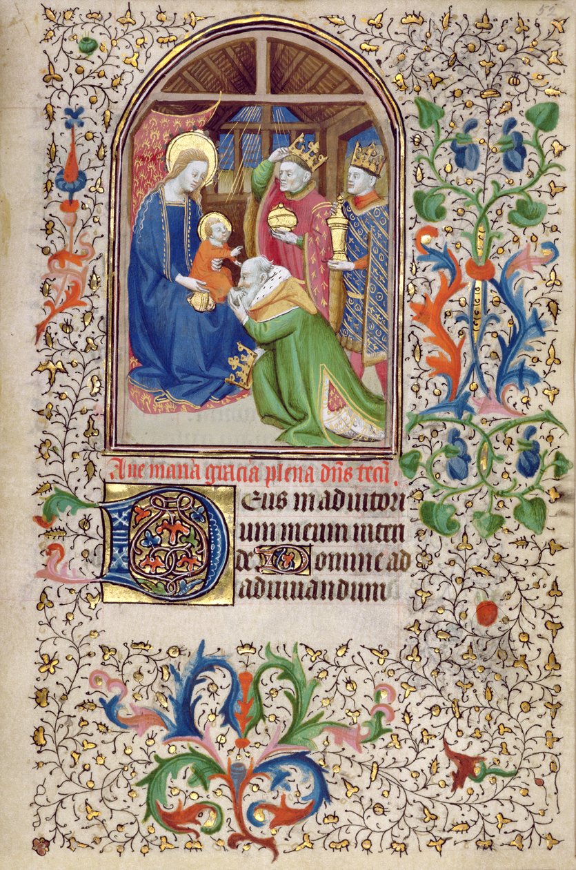 Ms 66 f.52r Adoration of the Magi, Amiens av French School
