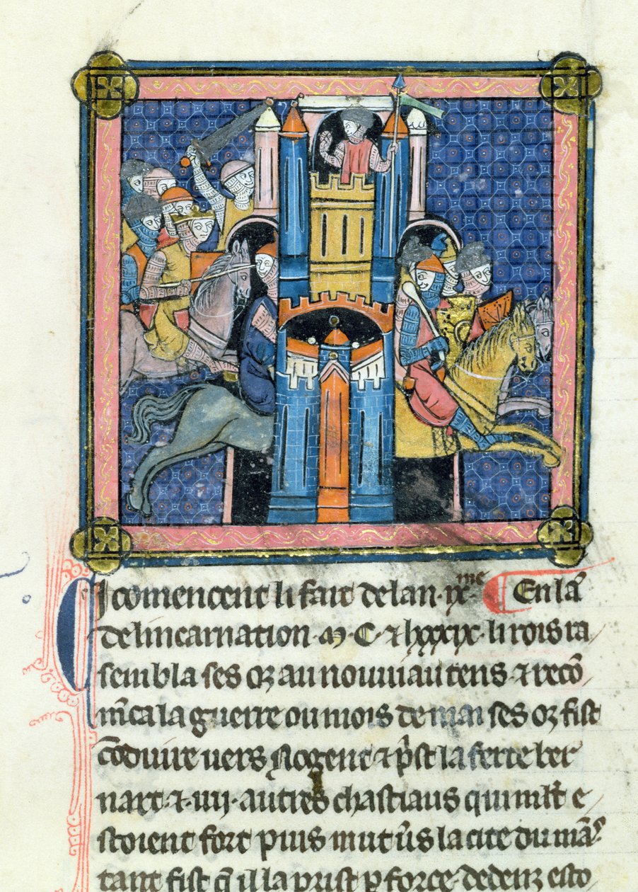 Ms 702 fol.295 The Take of Le Mans av Philippe-Auguste (1165-1223) 1189 av French School