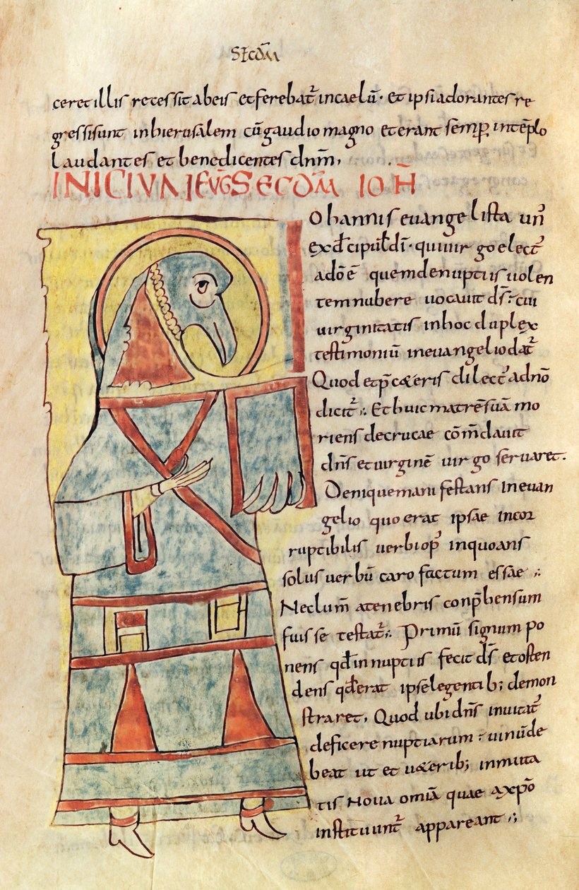 Ms 8 f.95v S:t Johannes evangelisten av French School