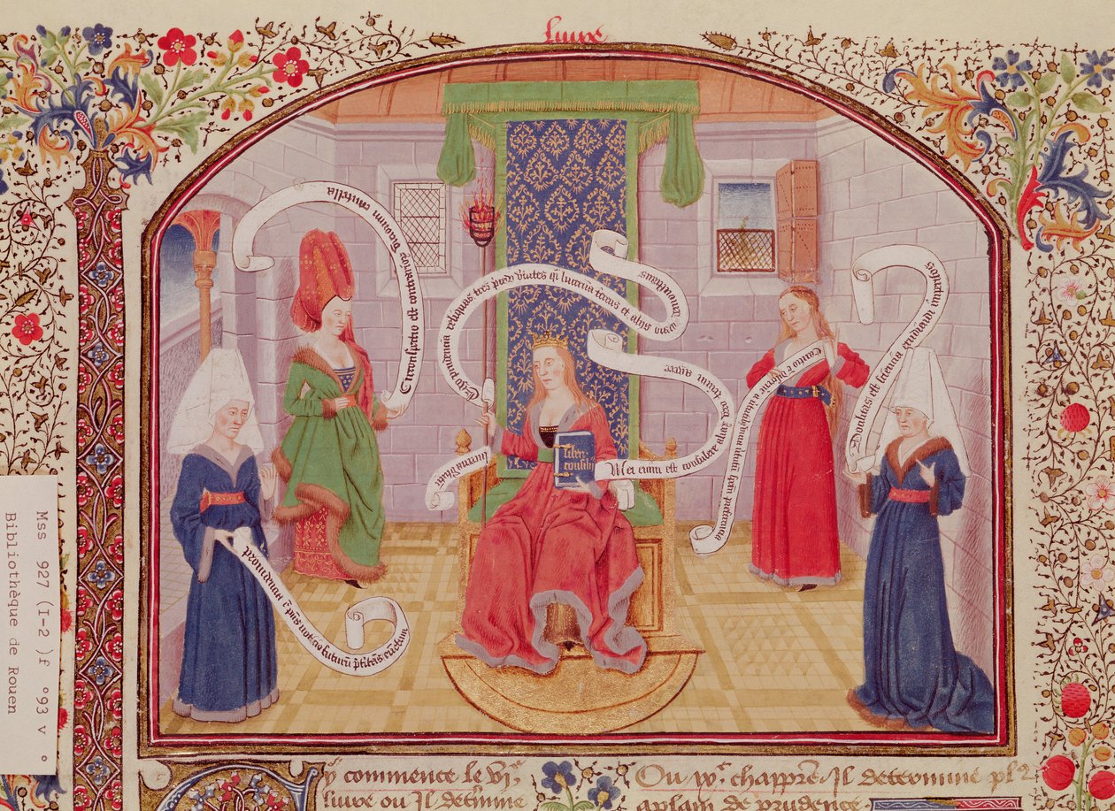 Ms 927 Fol.93v The Theory of Intellectual Virtues, from Ethics, Politics and Economics av Aristoteles (384-322 f.Kr.) av French School