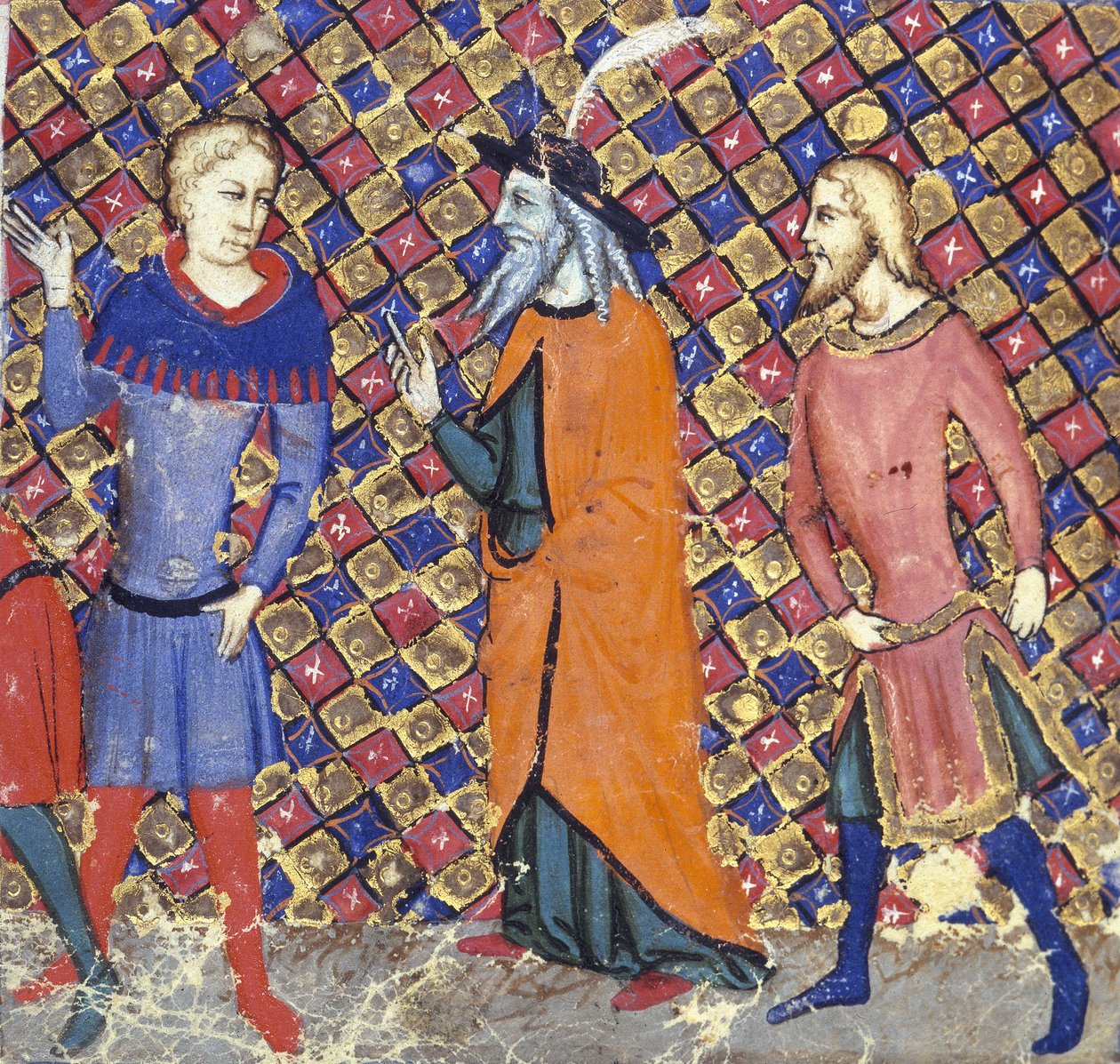 Ms Add 12228 Merlin with Two Companions, illustration från 