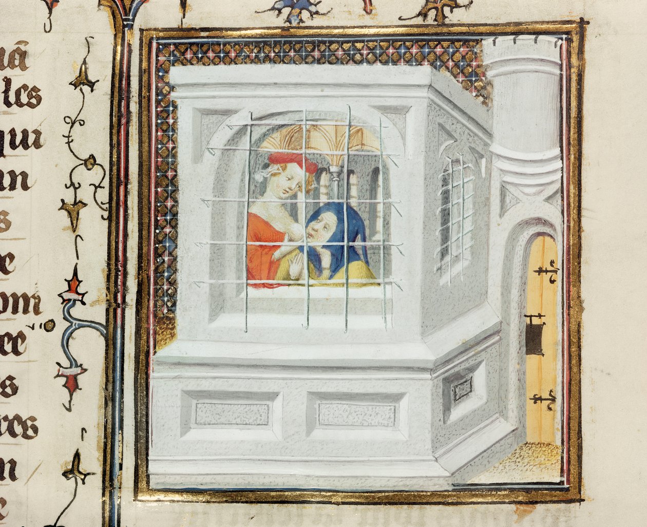 Fr 12420 romersk välgörenhet: Cimon och Pero, från De Claris Women, av Giovanni Boccaccio (1313-75) av French School