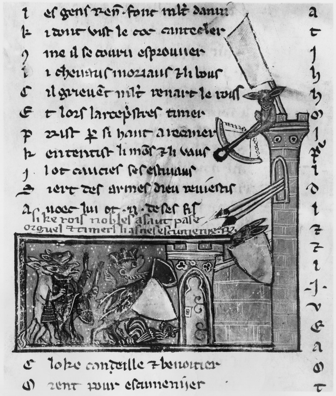 Fr 1580 eller 1581 Attack av ett slott, från Roman de Renart av French School
