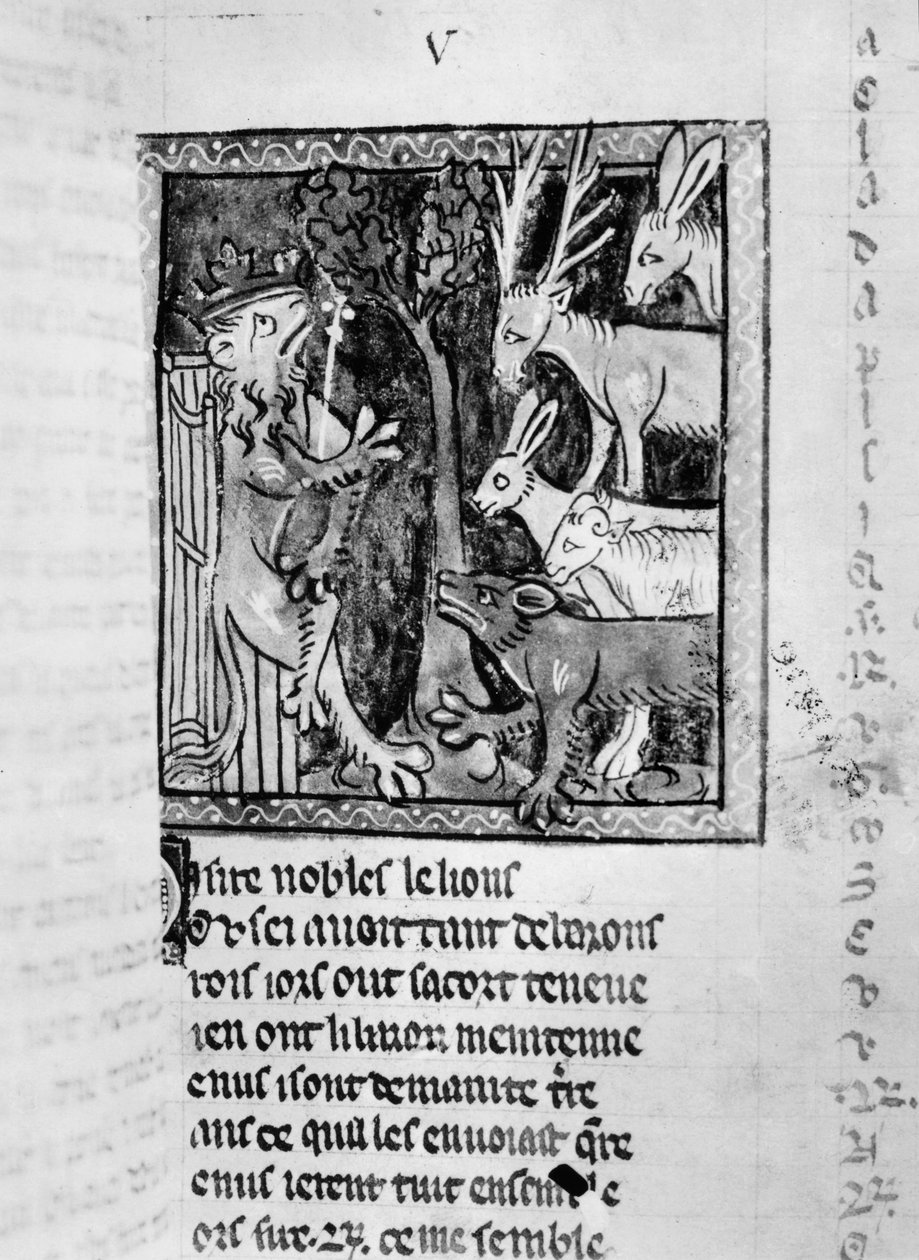 Ms Fr 1581 Noble hovrätt, illustration från Roman de Renart av French School
