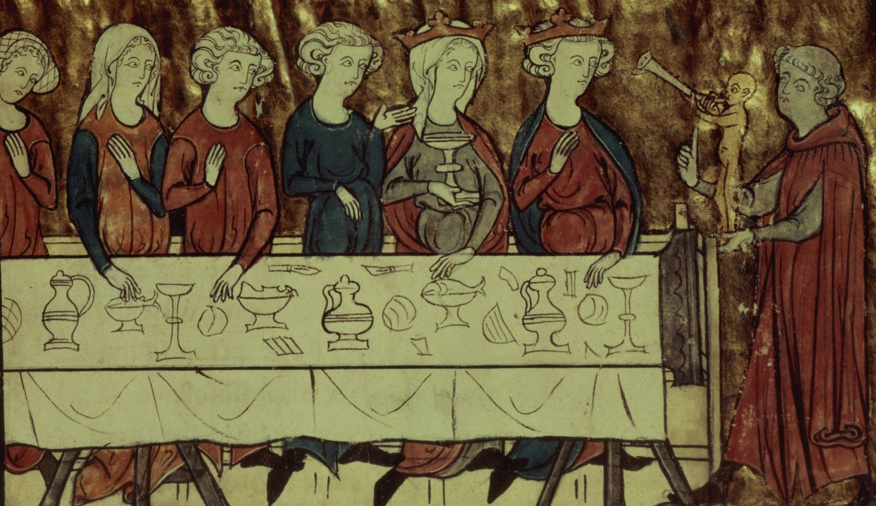 Fr. 1633 f.4 Födelsedagsfesten för Nubien, kung av Armenien, från Le Conte de Meliacin av Girardin dAmiens av French School