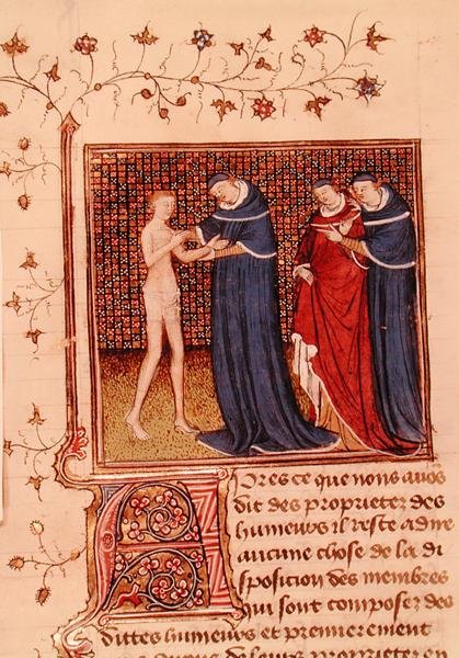 Ms Fr 22531 Fol.58v. Undersökning av en patient, från 