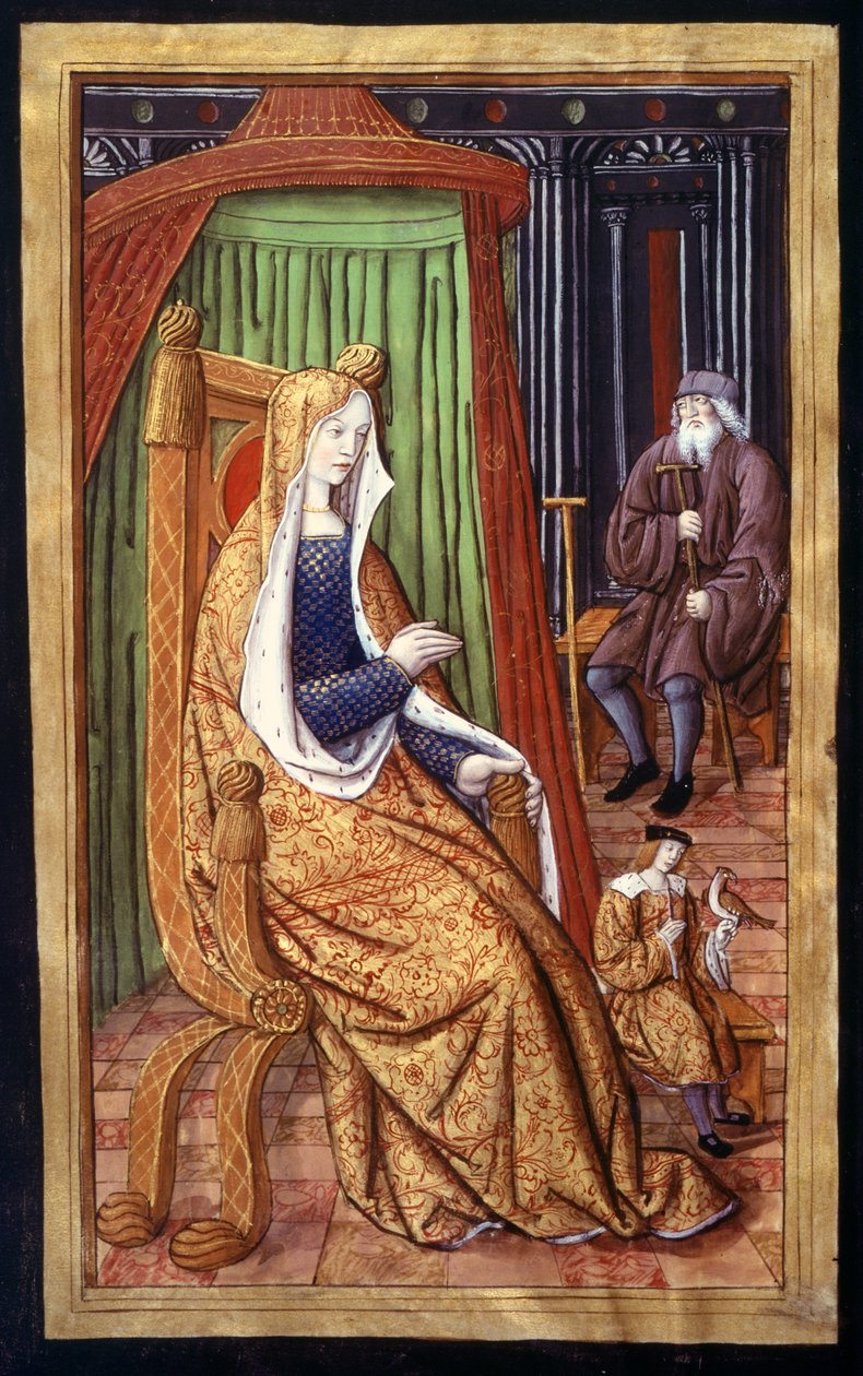 Fr. Fr. 874 fol. 8 v A Noble Woman, from Ovids Epistles, 1496-1502 av French School