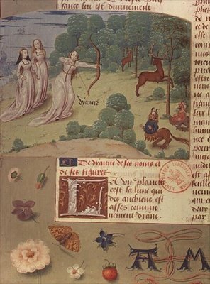 Ms Fr 9197 fol.140v Diana jakt, från Livre des Eschecs D