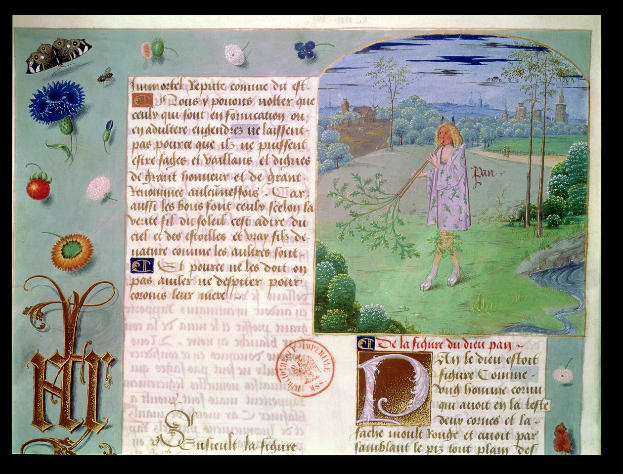 Ms Fr 9197 fol.187 Pan, från Livre des Echecs Damour av French School