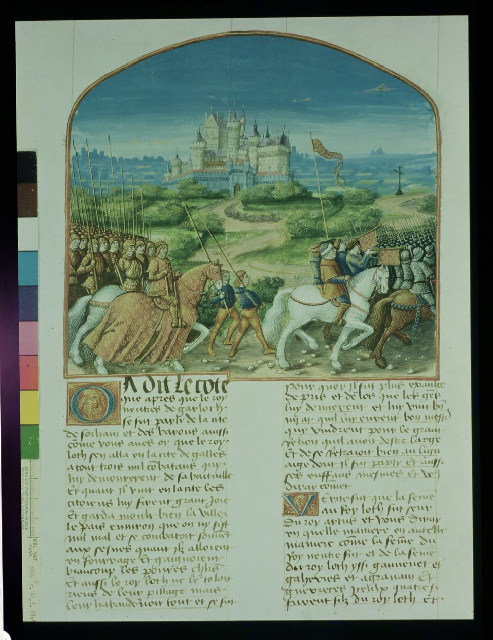 Fr 91 Fol.81v Sida från The Story of Merlin av Robert de Boron, c.1482-89 av French School