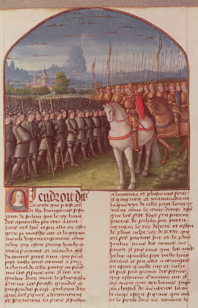 Fr 91 Fol. 85 sida från The Story of Merlin av Robert de Boron, c.1482-89 av French School