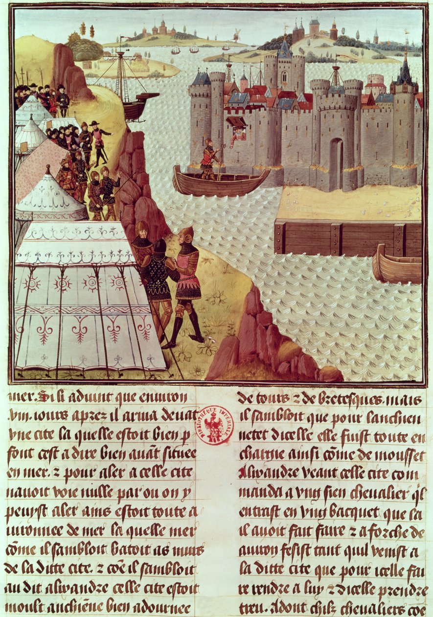Fr 9342 Sida från Histoire du Grand Alexandre av Jean Vauquelin, ca 1465 av French School