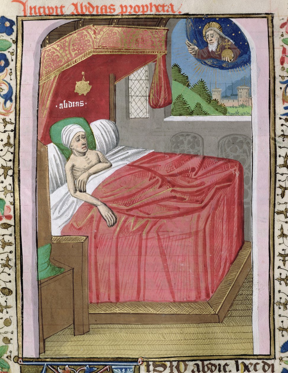Ms H 7 fol.110v Obadjas vision, från Jean XXII:s bibel av French School