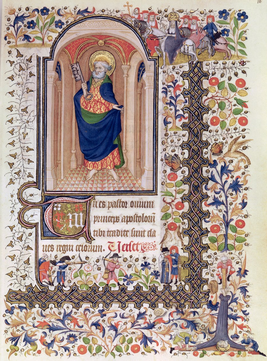 Ms Lat 156b Fol.167 St. Peter, från The Hours of Marguerite dOrleans, c.1426 av French School