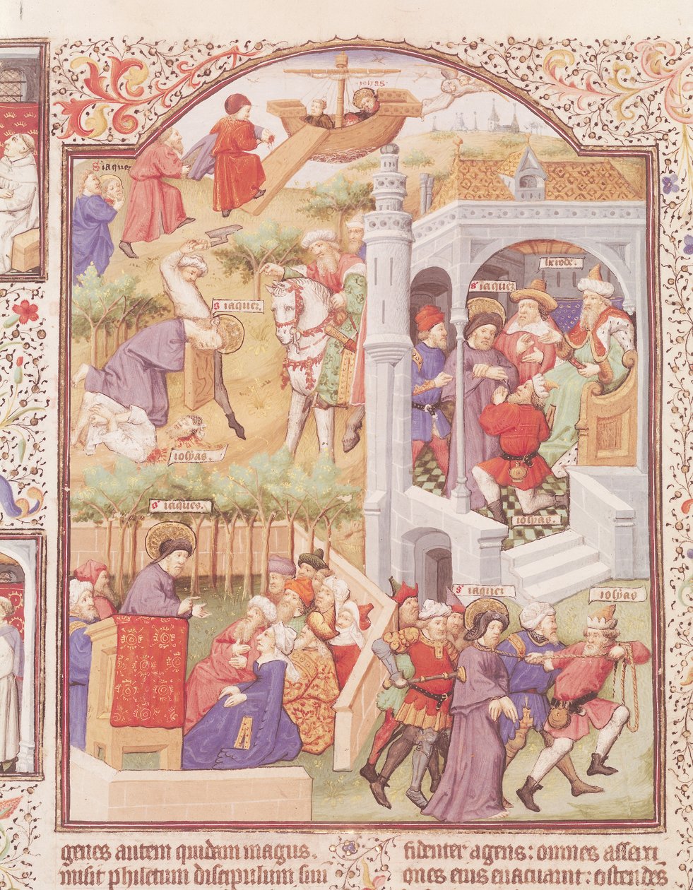 Ms Lat 17294 Fol.515v Scener ur Sankt Jakob den Stores liv (d.44) från Breviary of the Duke of Bedford, c.1424-35 av French School