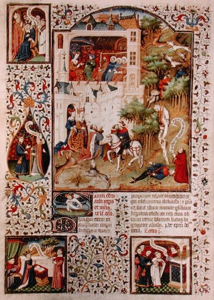Ms Lat 17294 The Death of St. Edward the Confessor (1003-66) från Breviary of the Duke of Bedford, c.1424-1435 (vellum) av French School