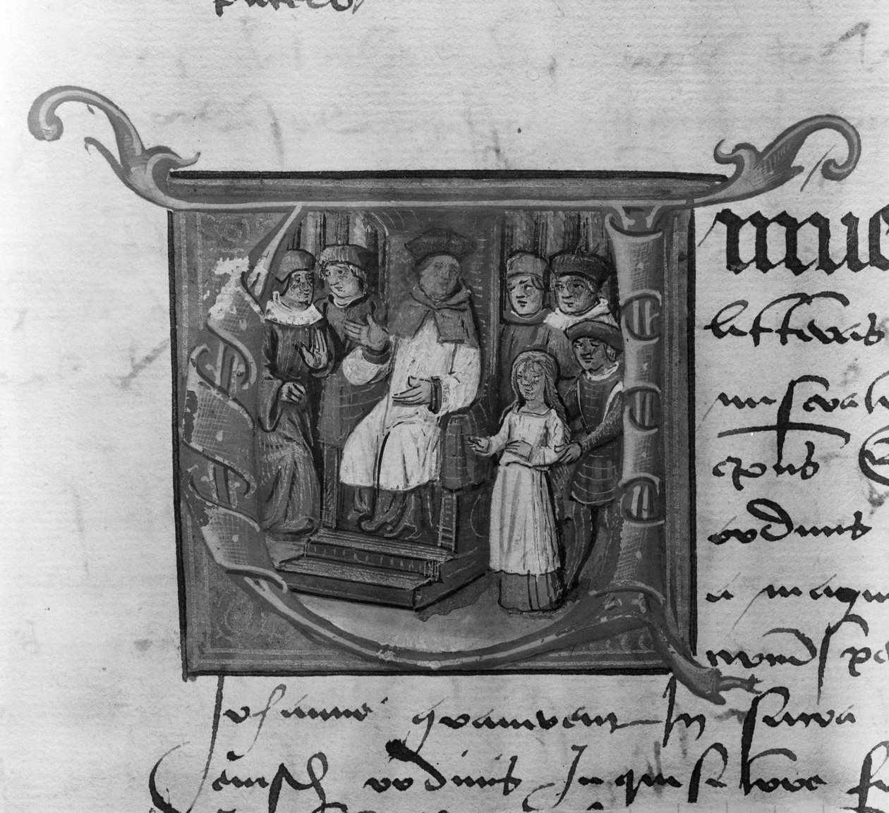 Ms Lat 5969 Historikerad initial A som skildrar rättegången mot Jeanne d